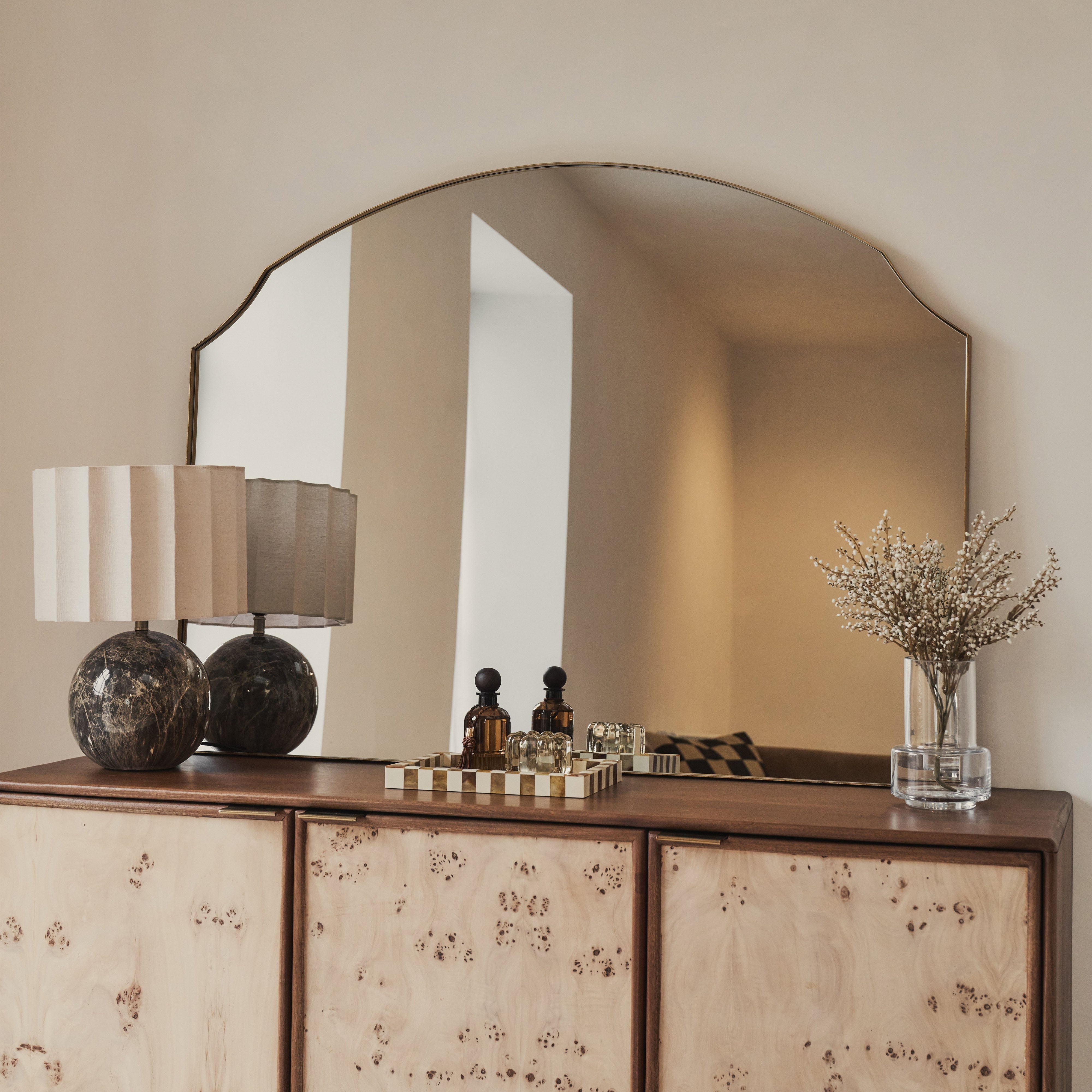 Isla - Miroir Mural Grand Arche en Métal Doré - 120 cm x 90 cm Center Kasa