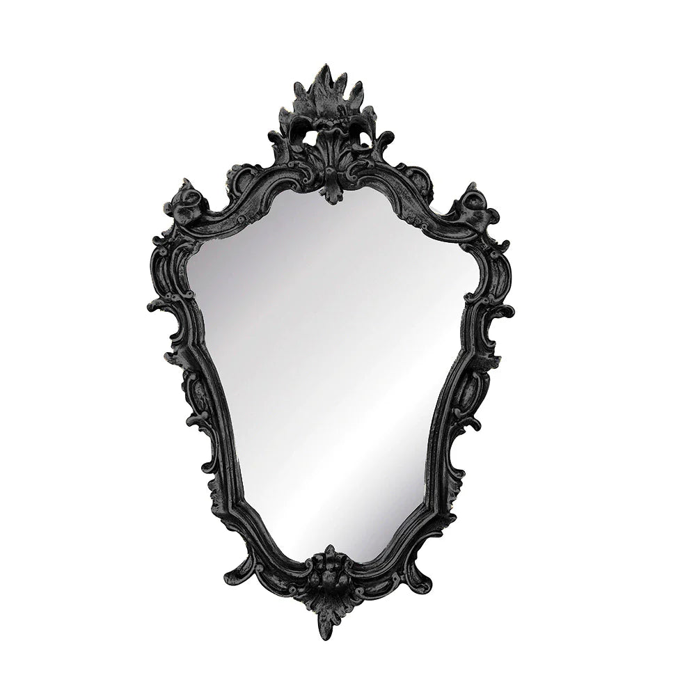 Miroir mural classique avec cadre en résine noire, 40 x 60