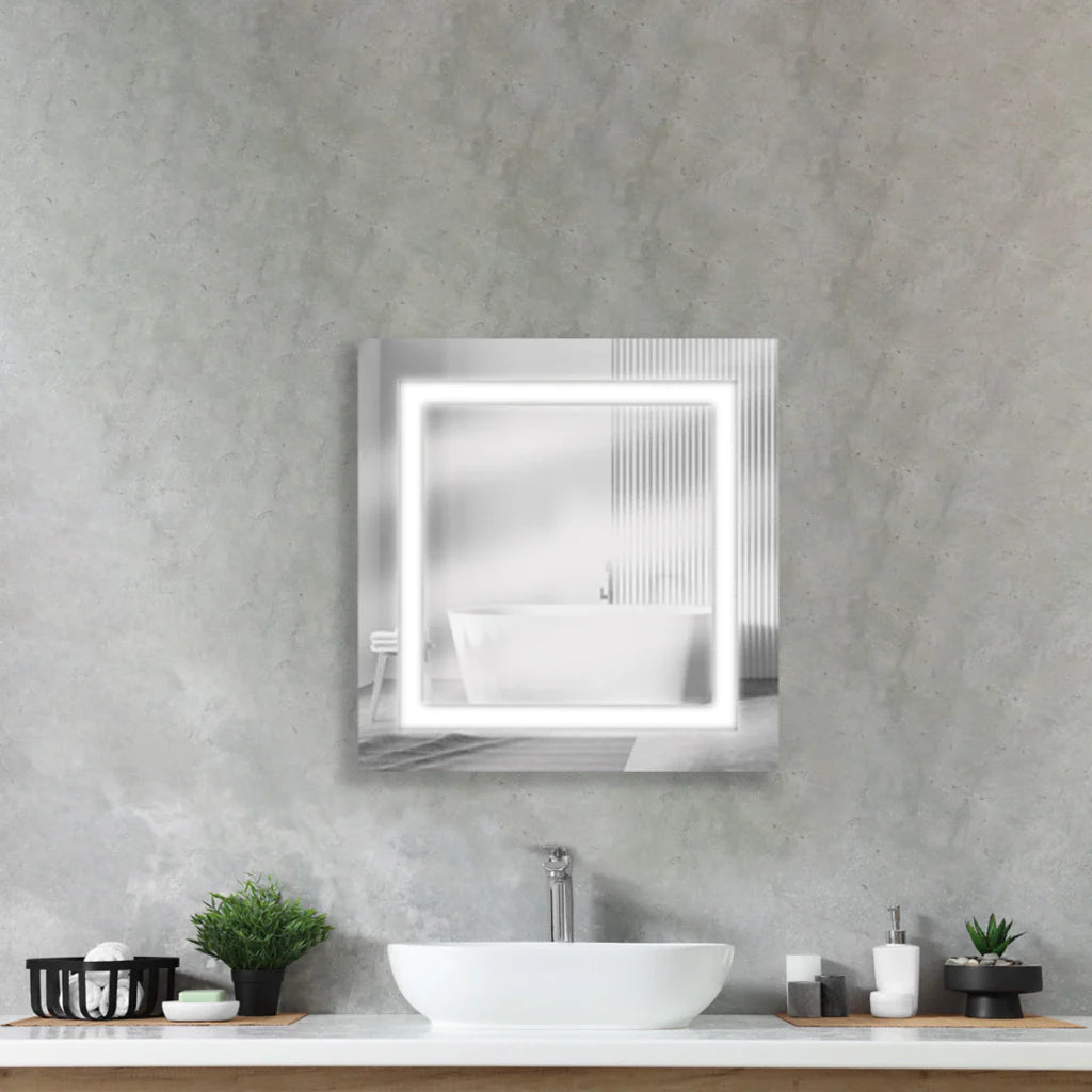 Miroir carré givré avec éclairage LED