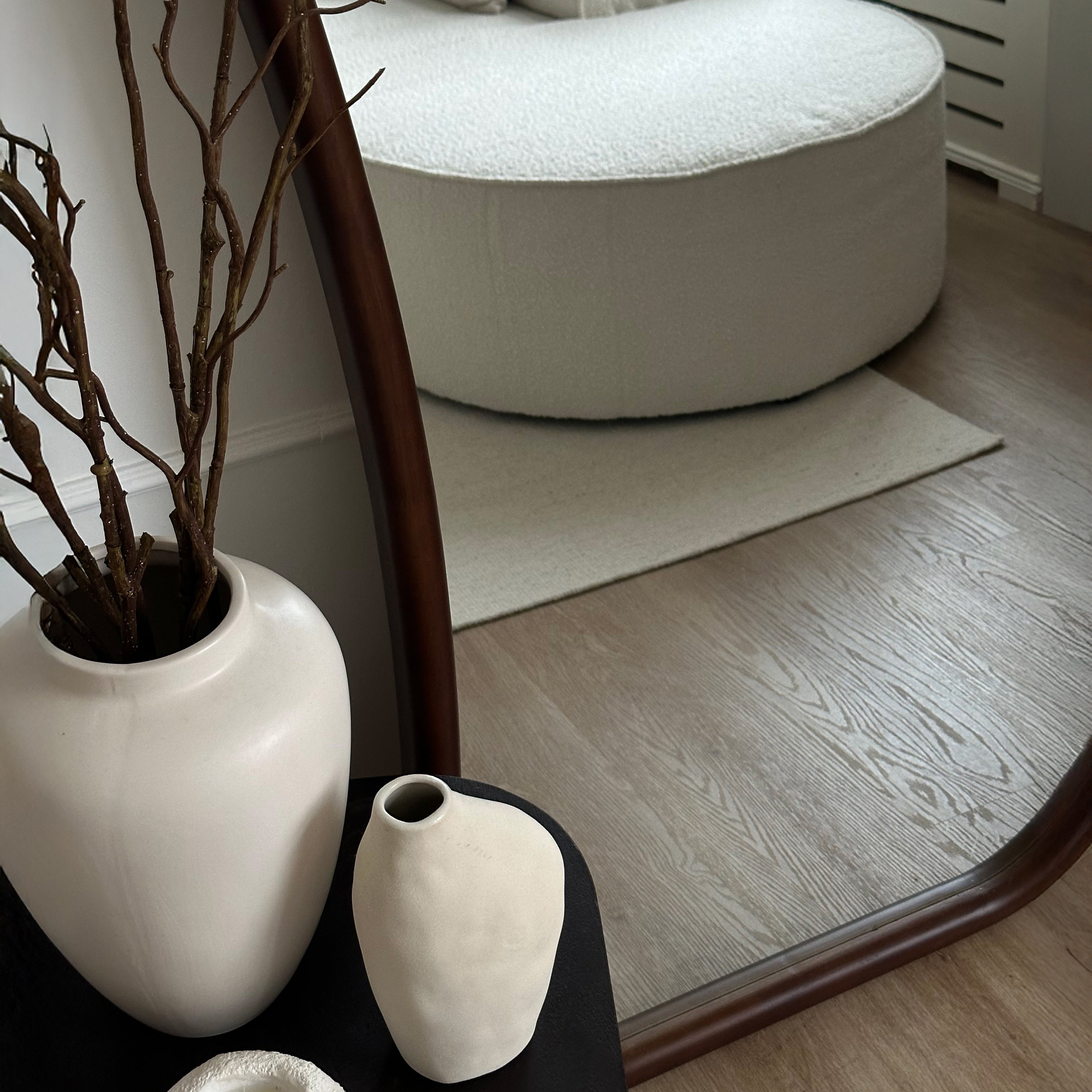 Aaliyah - Miroir Irrégulier Pleine Longueur en Bois Foncé, 180 x 80 cm Center Kasa