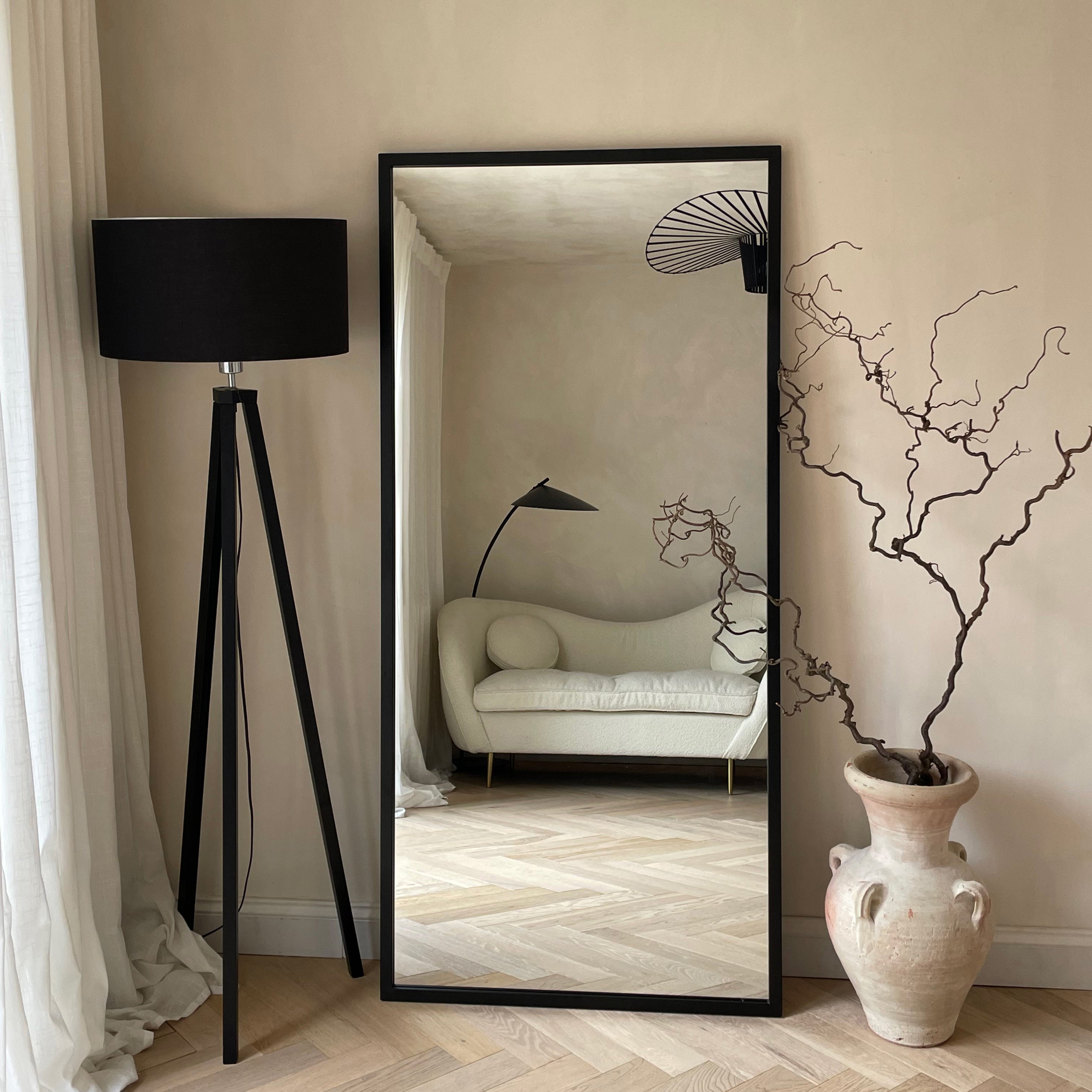 Miroir industriel Islington en métal noir - Pleine longueur 170x80 cm Center Kasa