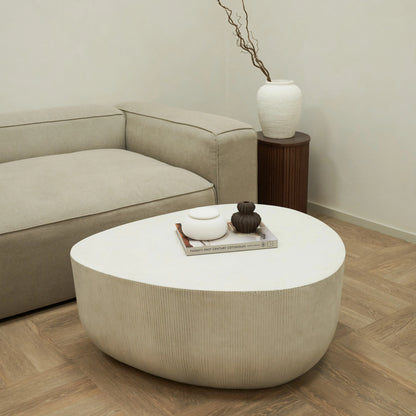 Leonardo - Table Basse Minimaliste en Béton avec Forme Irrégulière - Modèle Grand Luxe Center Kasa
