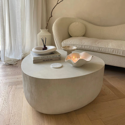 Leonardo - Table Basse Minimaliste en Béton avec Forme Irrégulière - Modèle Grand Luxe Center Kasa