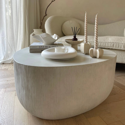 Leonardo - Table Basse Minimaliste en Béton avec Forme Irrégulière - Modèle Grand Luxe Center Kasa