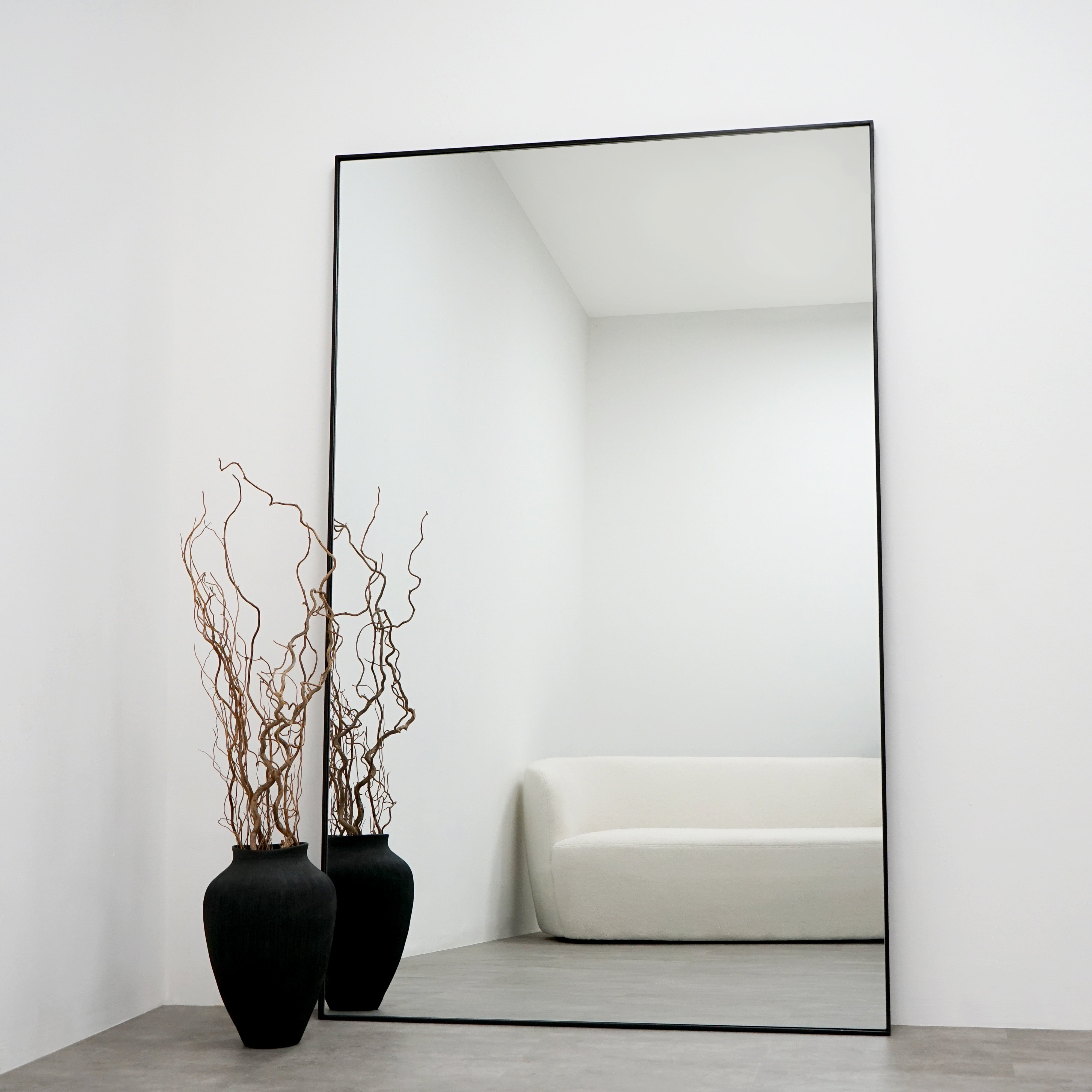 Theo - Grand Miroir Mural Industriel en Métal Noir - 190 cm x 120 cm Center Kasa