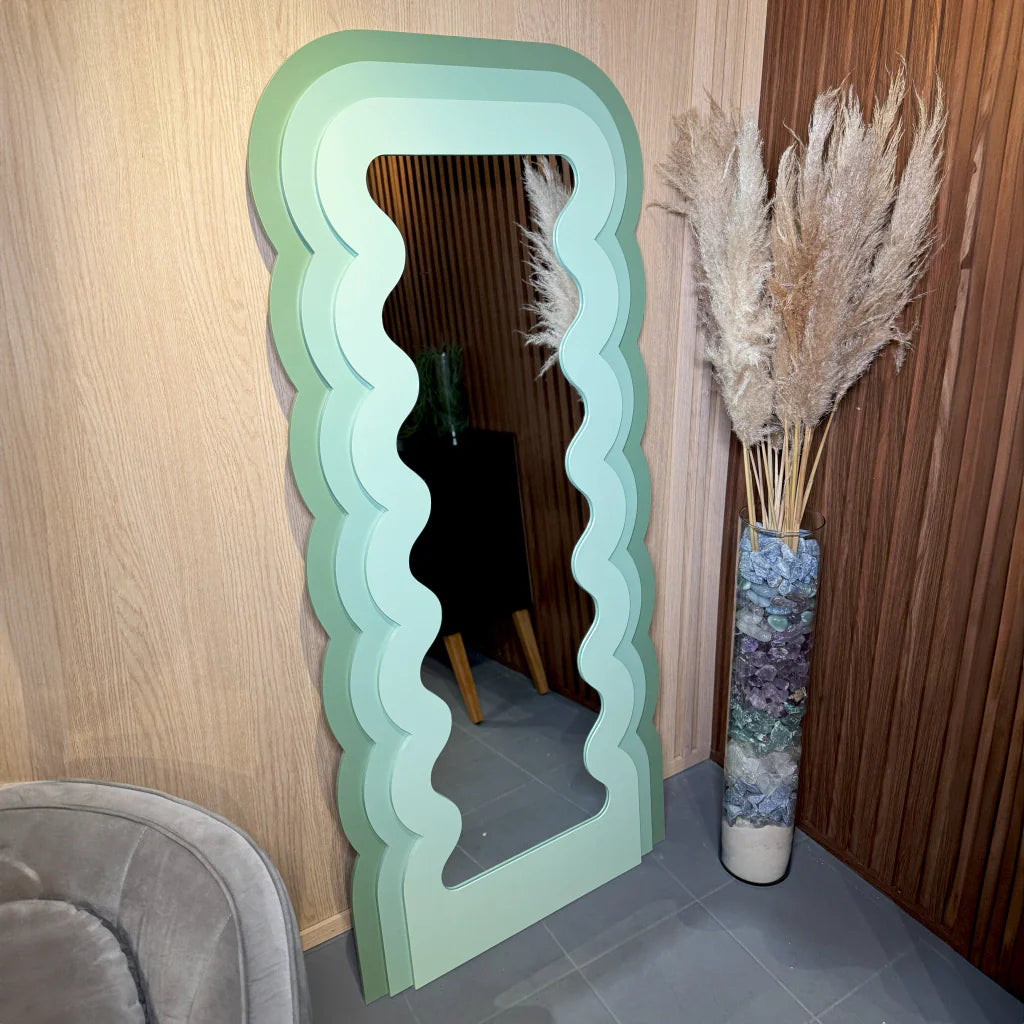 Miroir ondulé vert 180x80cm