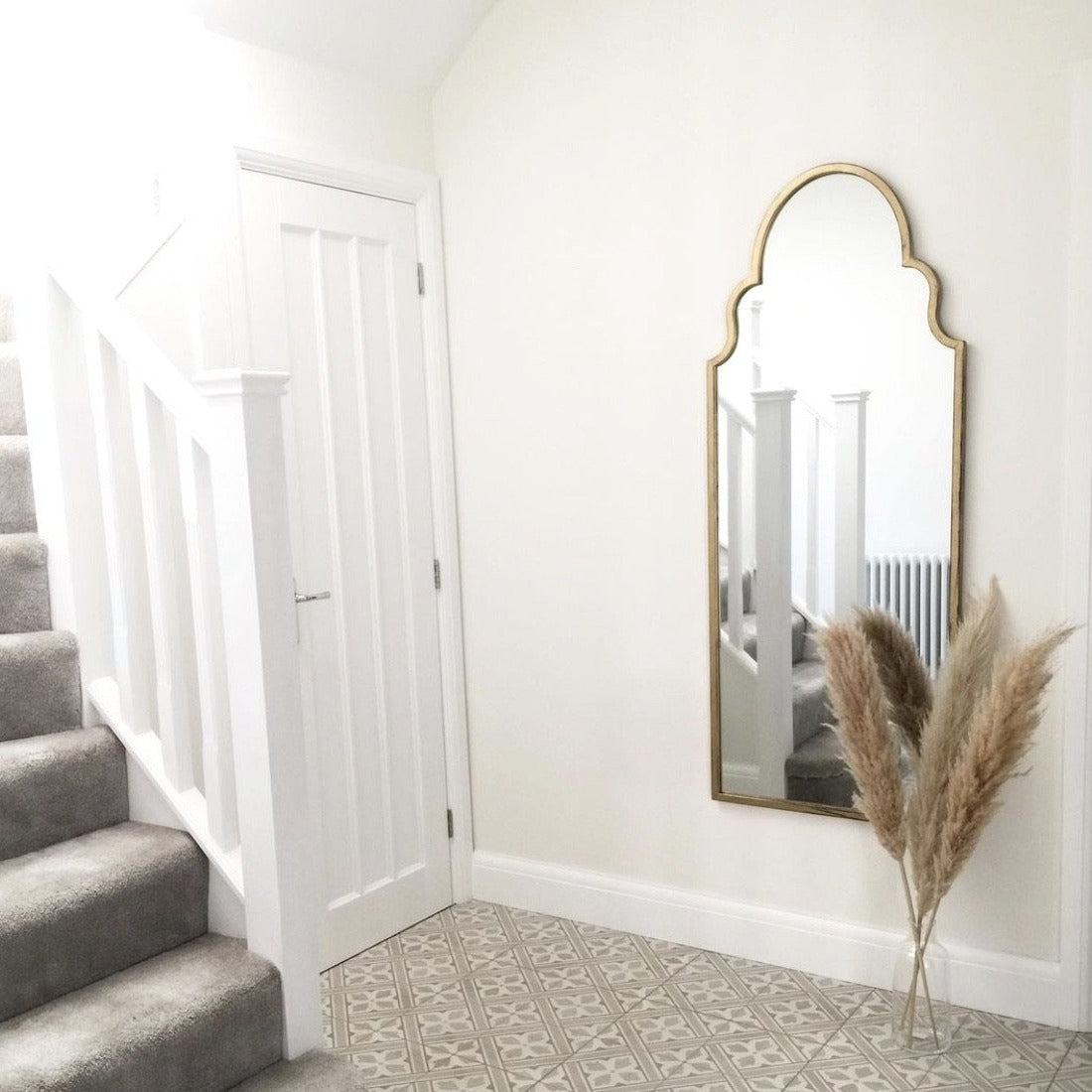 Alger - Grand Miroir Arqué en Métal Doré de Plein Pied 150 cm x 60 cm Center Kasa