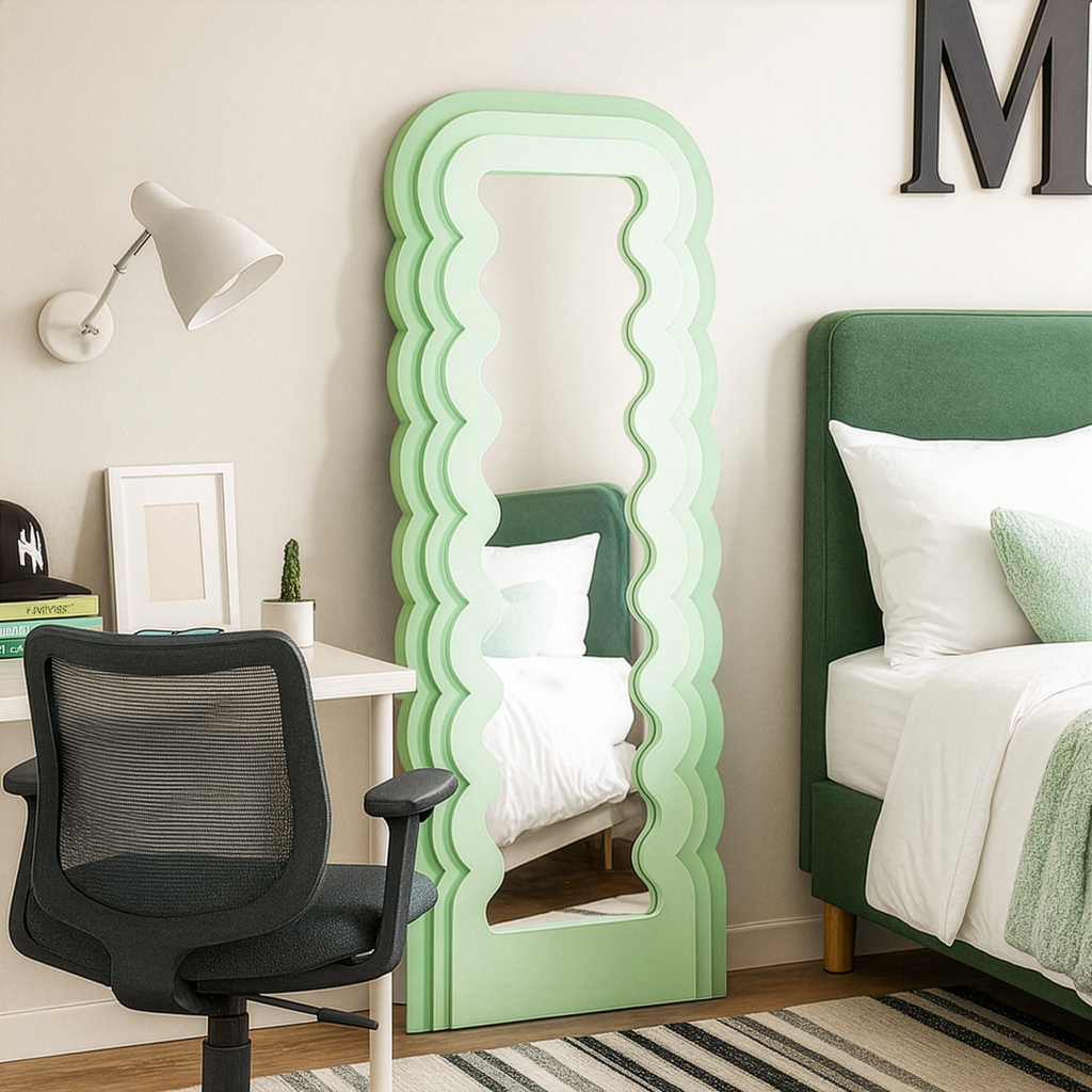 Miroir ondulé vert 180x80cm